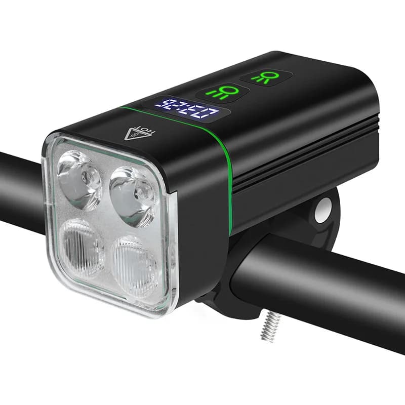Luce per Bicicletta 4T6, Faro Anteriore USB Type-C per MTB, Lampada da Manubrio per Ciclismo Notturno
