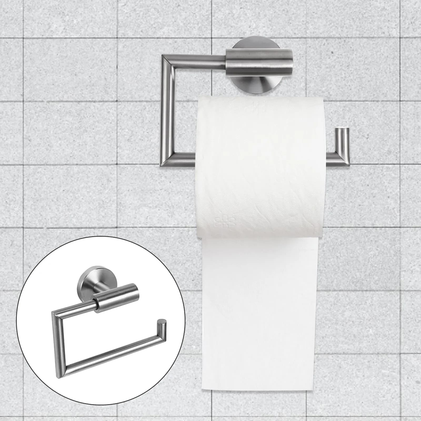 Portarotolo in Acciaio Inox Resistente e Impermeabile, Supporto da Parete per Carta Igienica, Organizzatore per Bagno Moderno