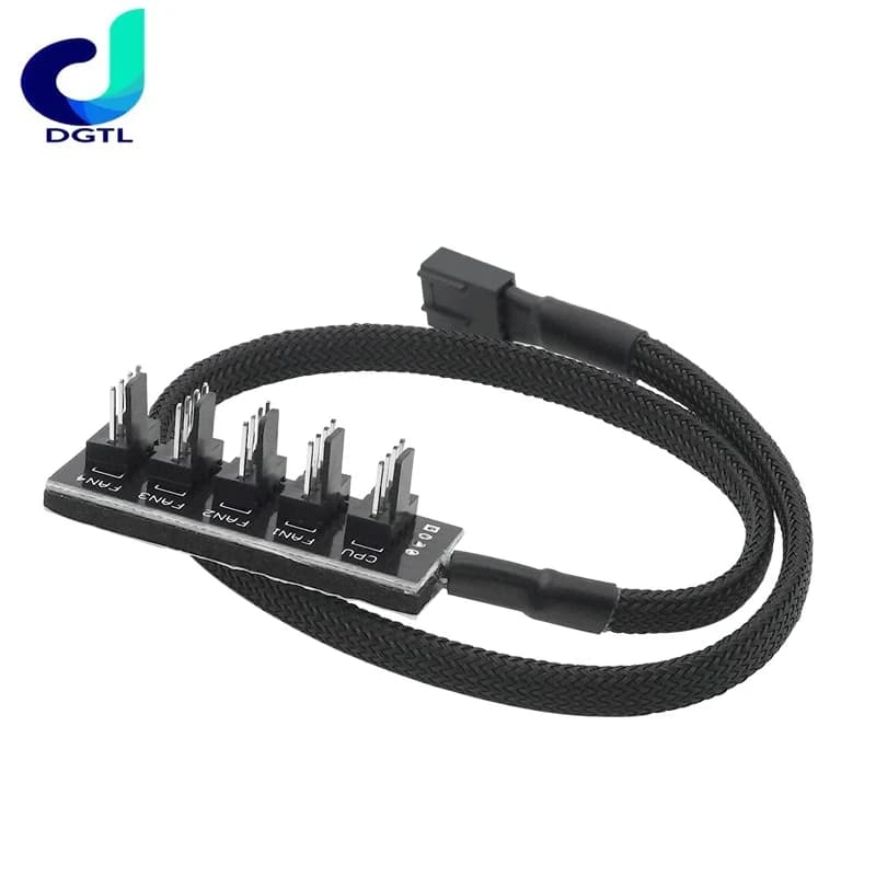 Cavo di alimentazione intrecciato da 1 a 5/4 pin TX4 PWM CPU Cooler Telaio del computer Ventola di raffreddamento Hub Splitter Cavo adattatore 39 cm 40 cm