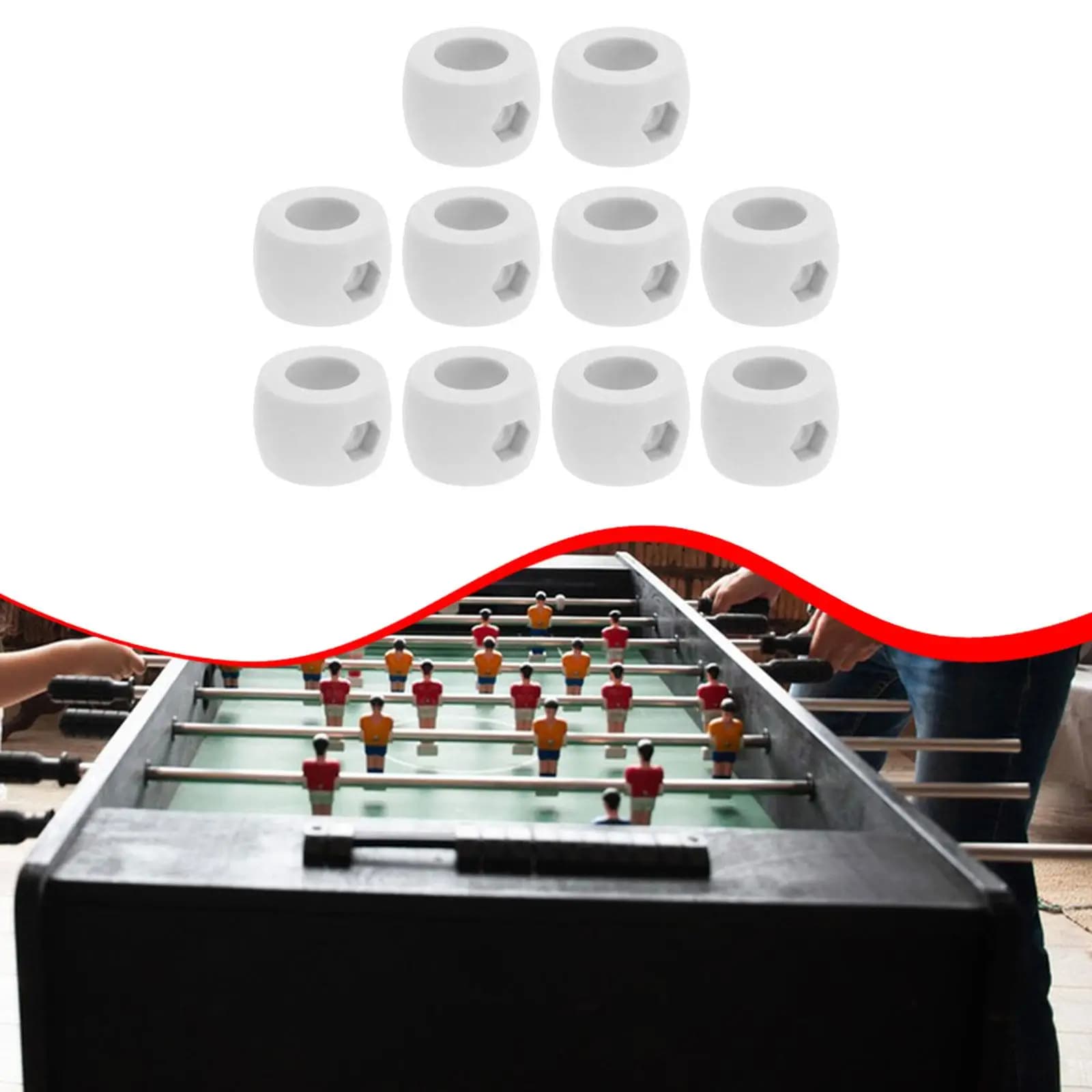 10x Anelli di arresto per barra per porta da calcio da tavolo Parti di gioco Paraurti in plastica facile da installare Posizionatore per asta per porta da calcio da tavolo con precisione