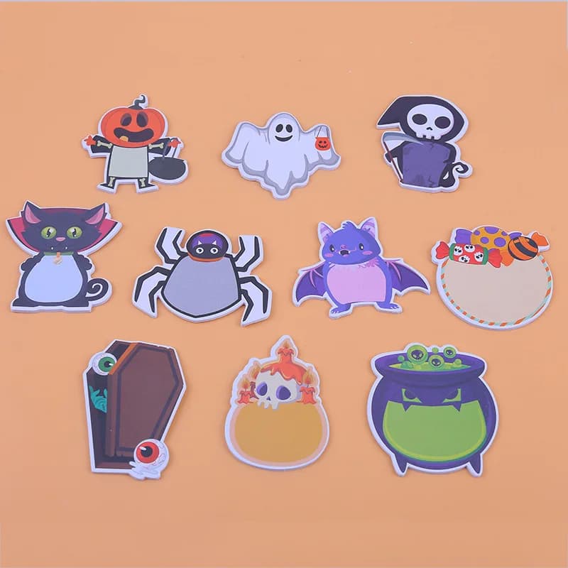 200 pagine Taccuini memo a tema Halloween Set Note adesive Etichetta di cancelleria Blocco note Frigorifero autoadesivo Memo Book Party Usa Nuovo