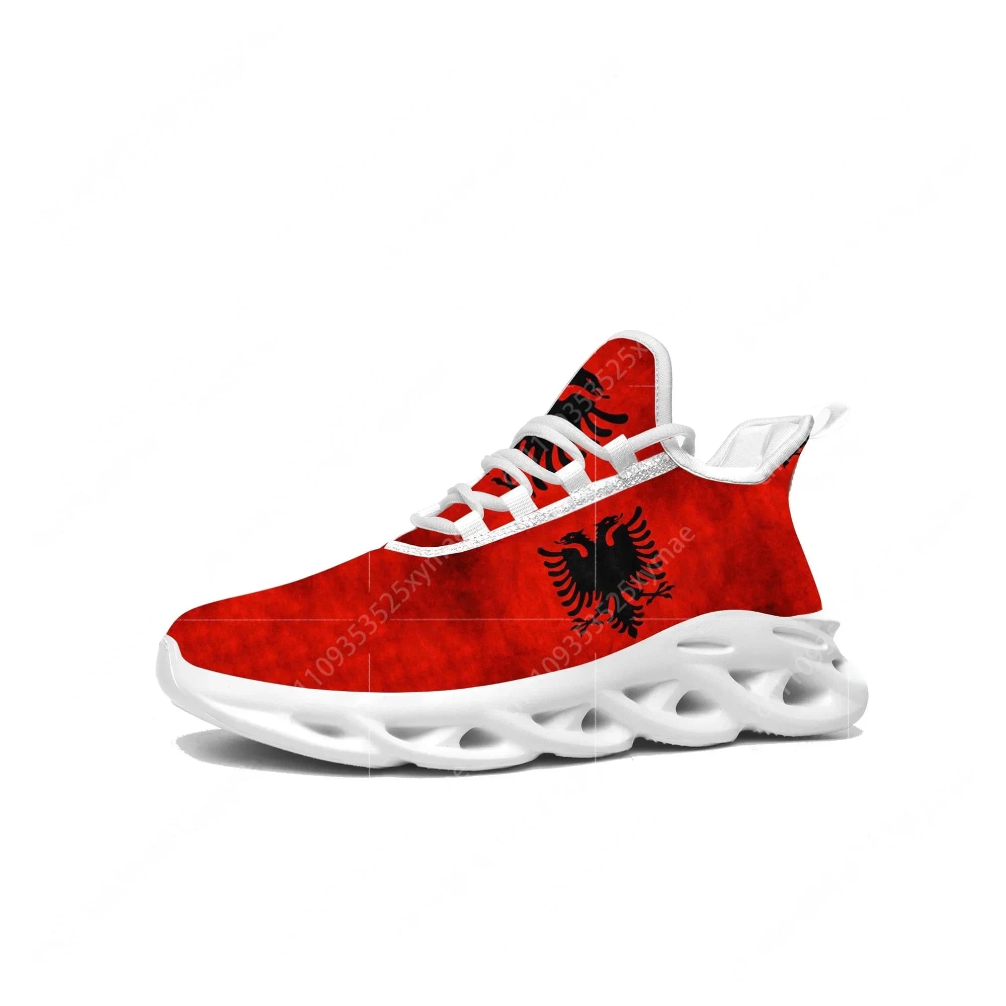 Albanian Flag Flats Sneakers Mens Womens Albania Pop Sports Running High Quality Sneaker Lace Up Mesh Footwear Tailor-made Shoe