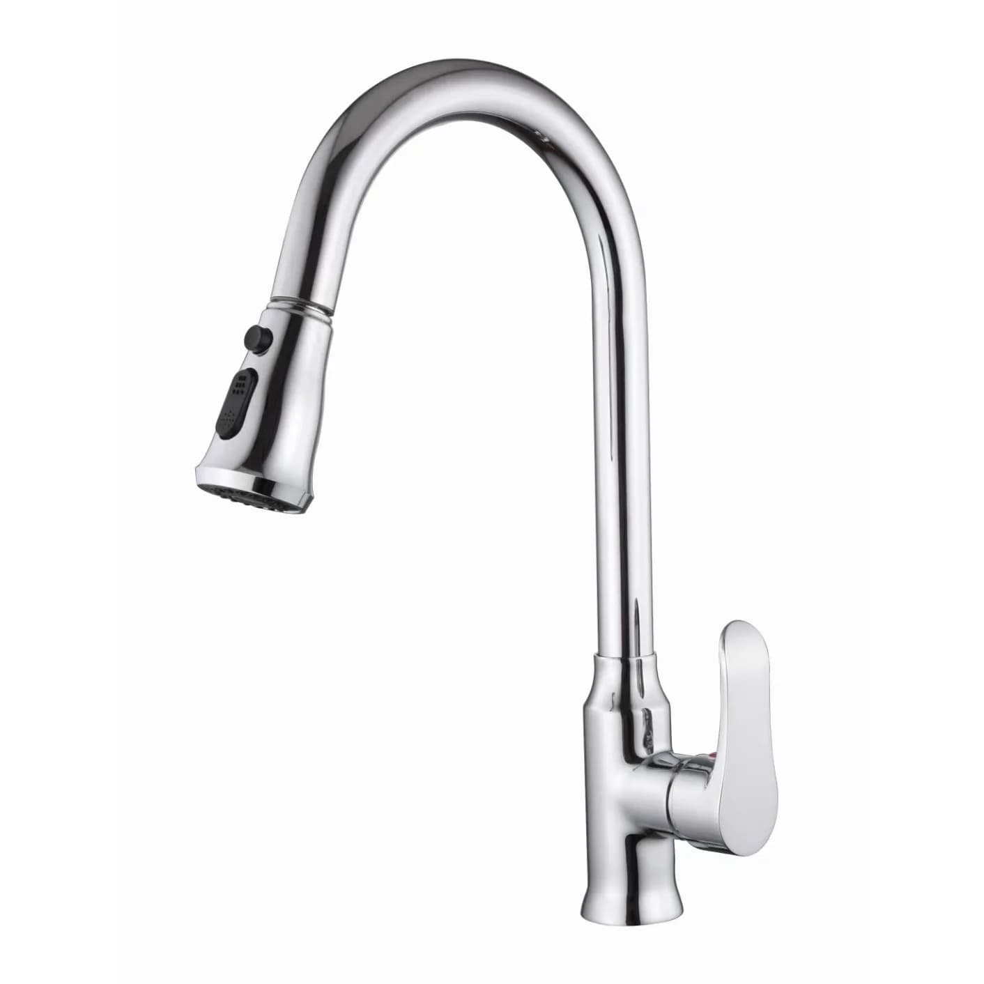 Brushed Nickel Kitchen Faucet Pull Out Double Handle Kitchen Tap Matte Chrome Kitchen Mixer Brass Single Hole 2 Ways Sink Tap