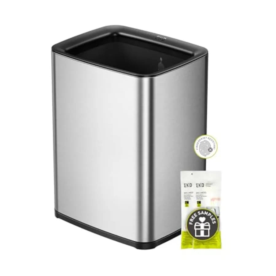 Aguna 2.6 Gaon/ Cestino per Rifiuti Open Top - Moderno Contenitore in Acciaio Inossidabile Opaco con Cestello Interno Rimovibile per Bagno, Camera da Letto e Altri Ambienti