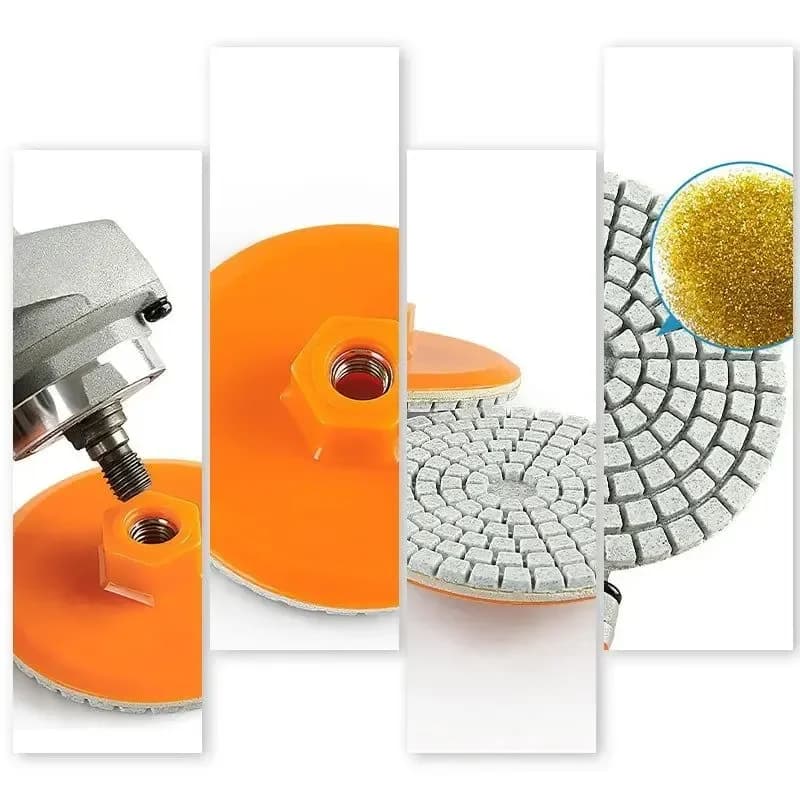 1 pz Disco Lucidante per Piastrelle in Ceramica da 80mm, per Smerigliatrice Angolare, Lucidatura a Secco, Smussatura e Levigatura di Marmo e Pietra al Quarzo