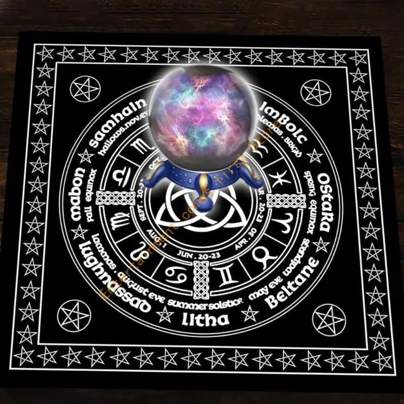 50x50/60x60/75x75cm Tarocchi Tovaglia Tappetino Divinazioni Gioco da tavolo Oracoli Carte Pad 55KD