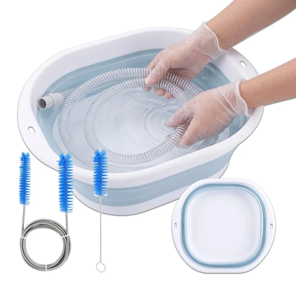 Kit di Pulizia CPAP per Tubo e Maschera, Set con Spazzola per Tubo CPAP e Spazzola per Maschera con Vasca Pieghevole