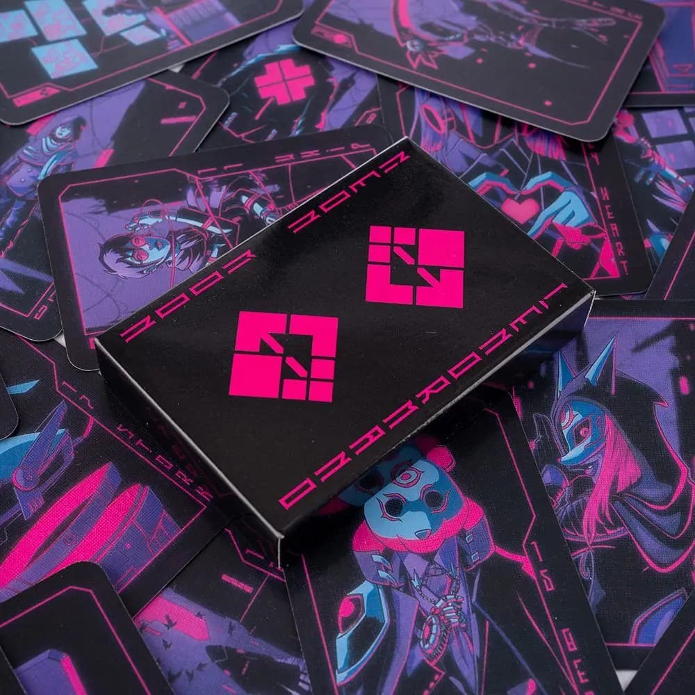 Neon Moon Lenormand Deck, carte oracolo Cyberpunk per i mistiche moderni - Set di divinazione scienza-fantascienza 9*6 cm 36 carte