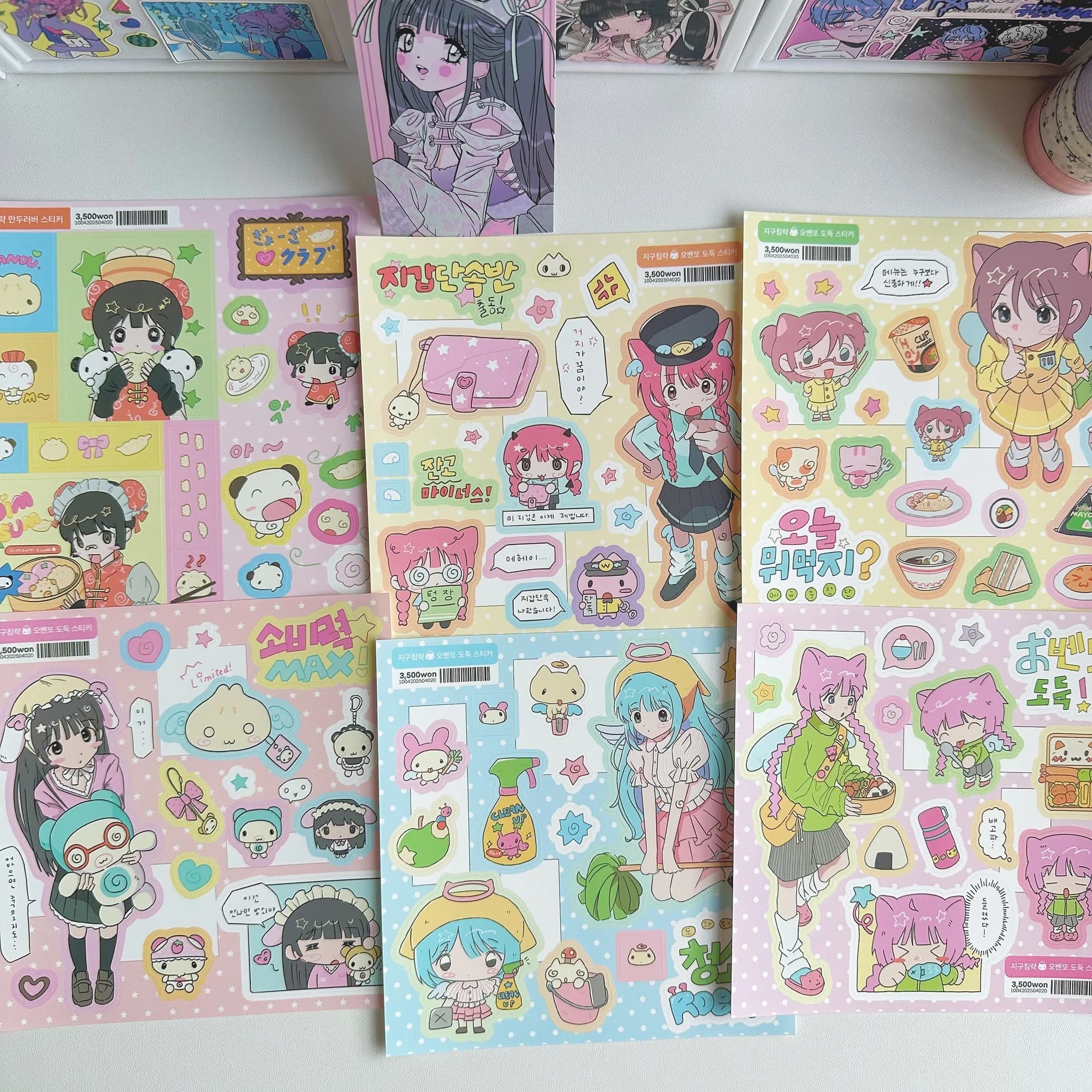 1/6 pezzi simpatico cartone animato dolce ragazza fresca adesivi conto a mano diario notebook pianificatore scrapbook adesivi decorativi fai da te
