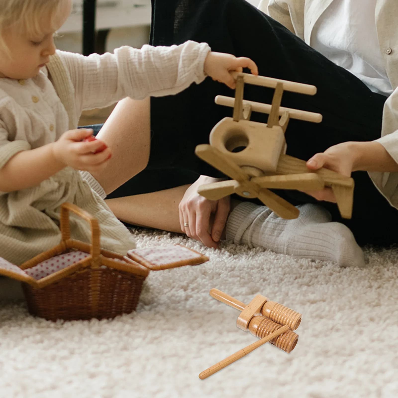 Strumento a percussione in legno massello, blocco ritmico facile da suonare, strumento musicale per bambini e principianti
