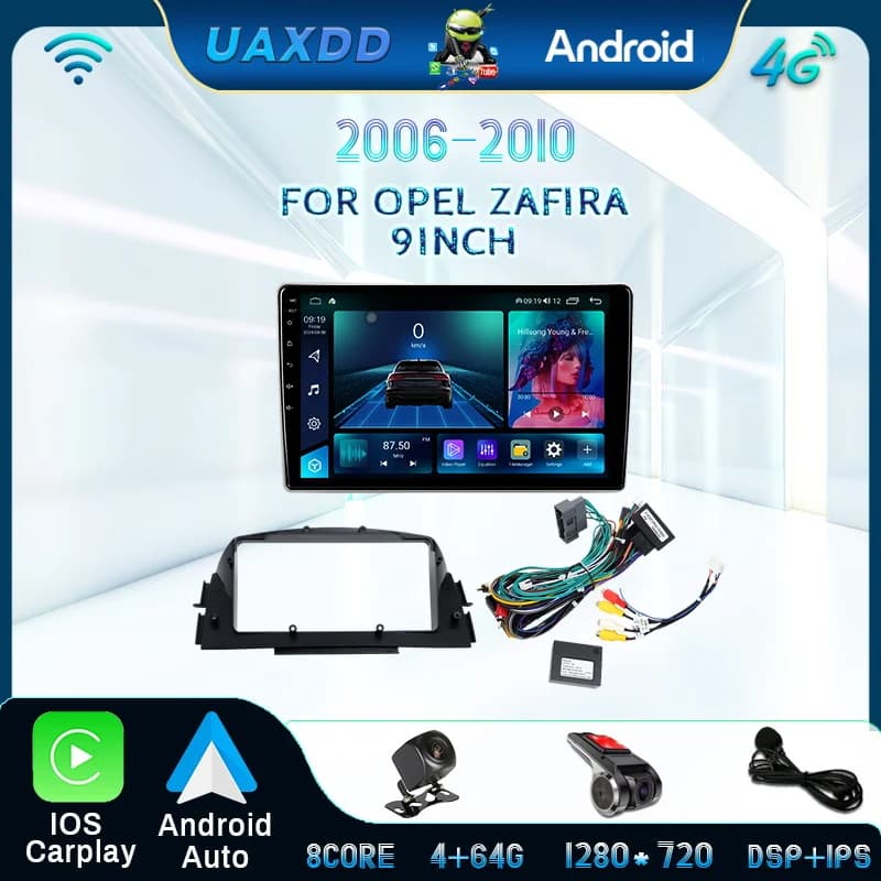 PER OPEL ZAFIRA 2006-2010 2 Din Car Interior radio stereo lettore video multimediale schermo di navigazione HD Android Camera Kit da 9 pollici