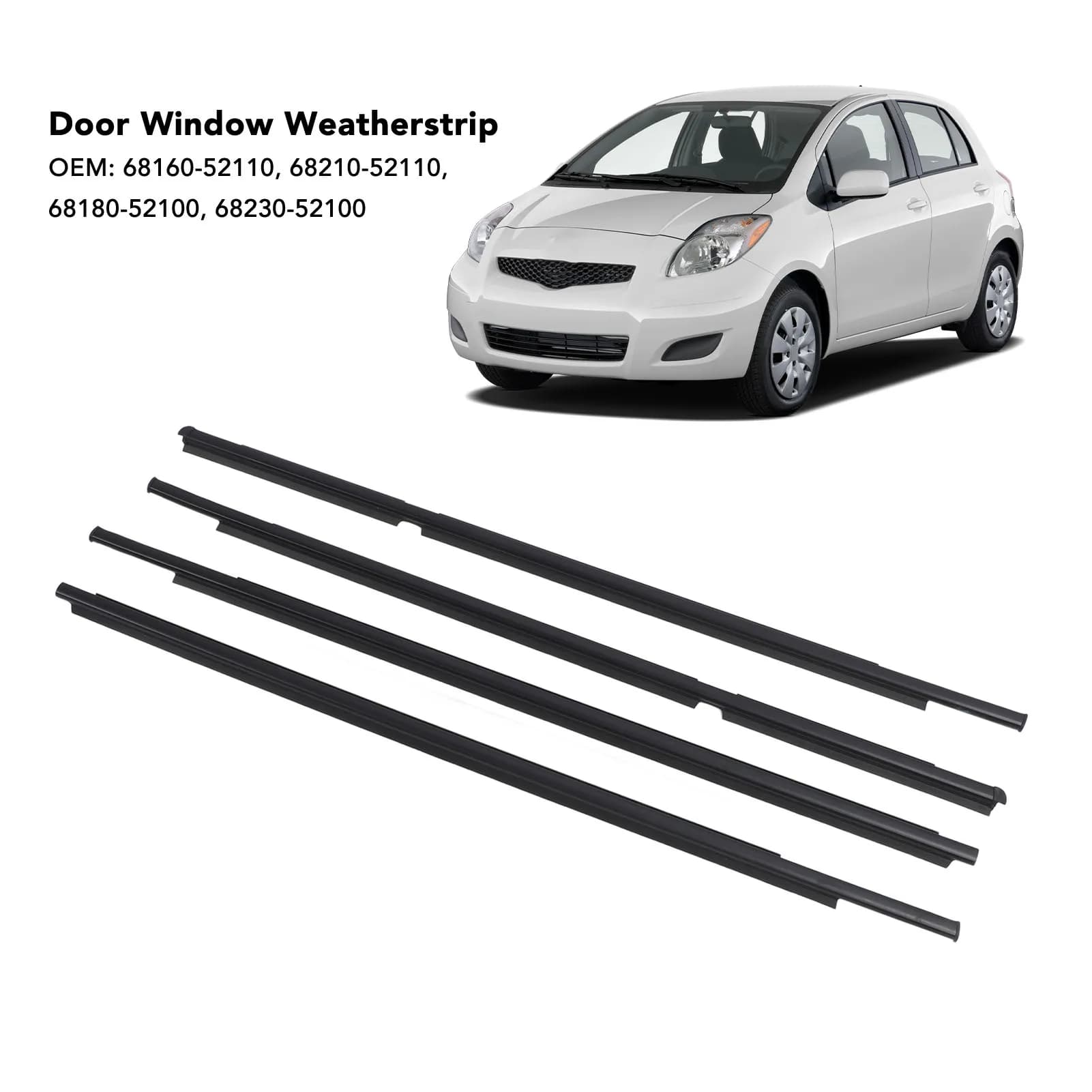 Guarnizione per finestrino auto 68160‑52110 Guarnizione per finestrino con modanatura di rifinitura per 2005‑2011 68210‑52110