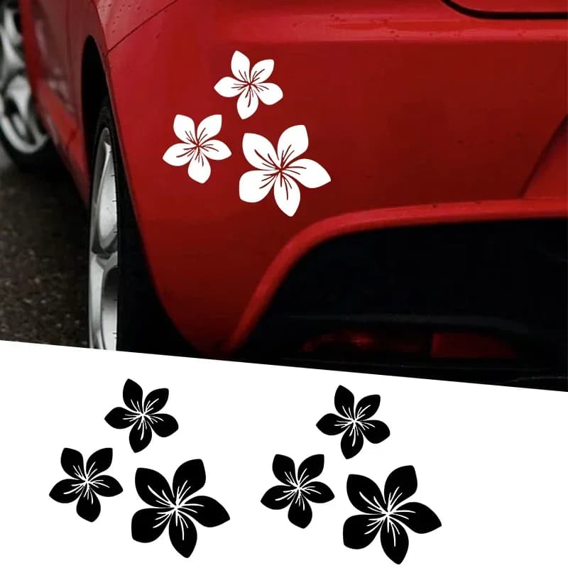 Various nice colors car stickers with floral graphics for back bumper cover, scratches on auto bumper, helmet, flower decal