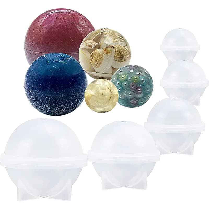 2-10CM Round Clear Silicone Mold 3D Sphere Ball for UV Epoxy Resin Art Craft Soft Mould for DIY Jewelry Making