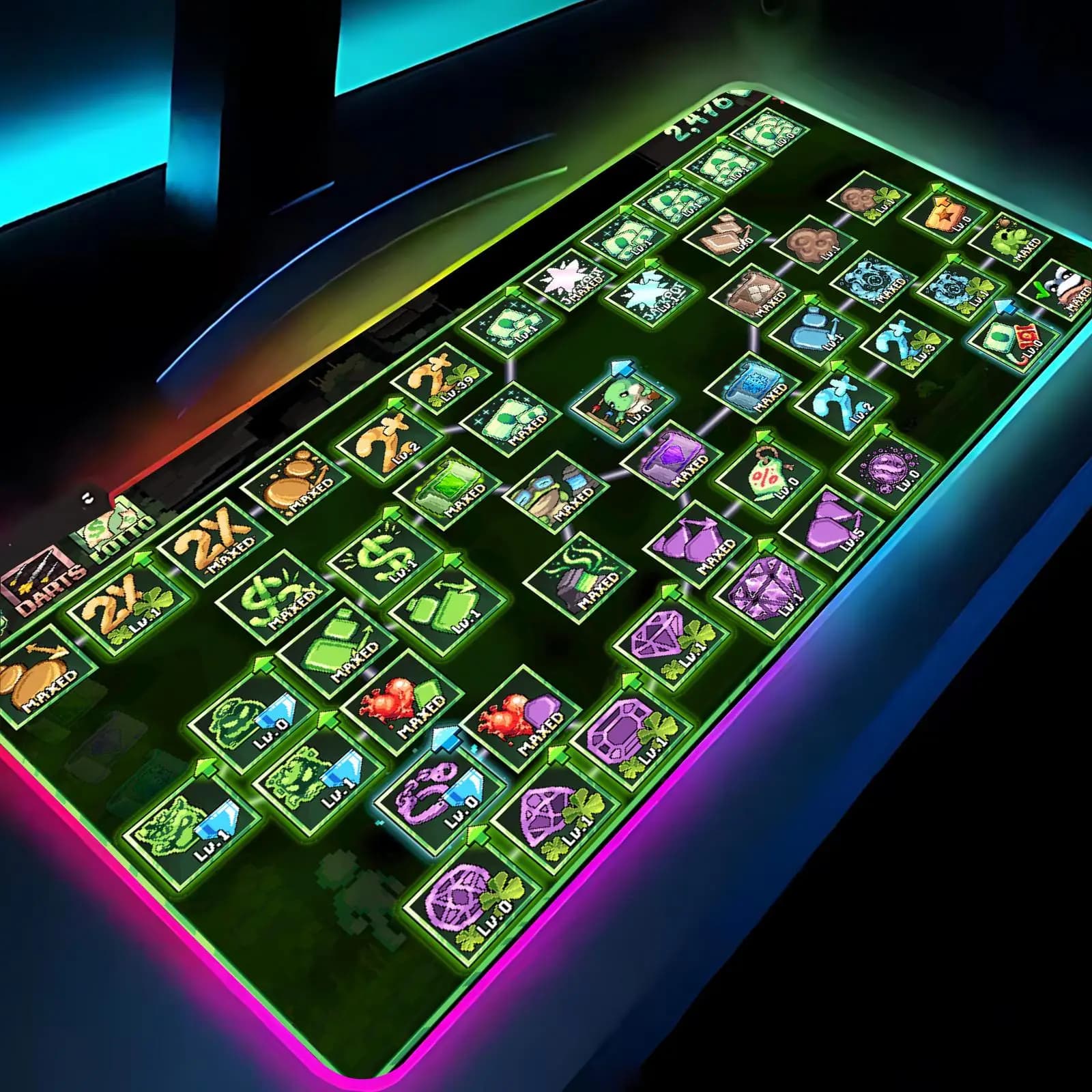 Fortune Mill Mouse Pad Anime Gaming Mouse Pad LED Table Pads Backlit Rubber Desktop XXL RGB Desk Mats