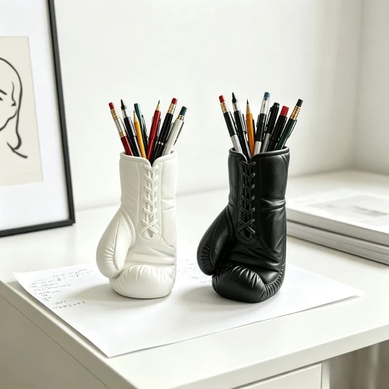 Boxing Glove Shaped Pen Organizer, Dual-use Pencil Case & Pen Holder, Creative Desktop Decoration for Office & Study
