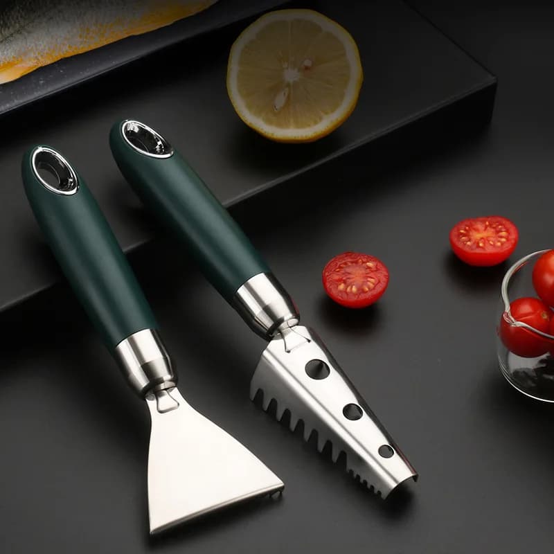 304 stainless steel fish scale scraper, leather scraper, multifunction kitchen knife for fish preparation, fish cleaning tool