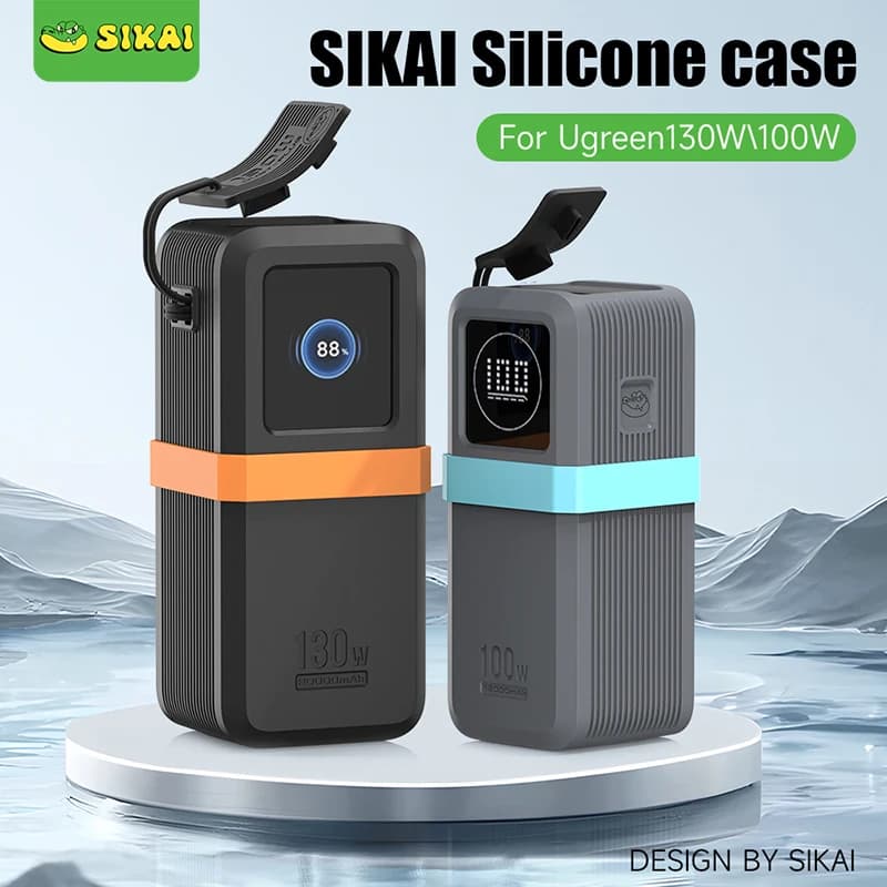 SIKAI Silicone Case for UGREEN Nexode 130W/100W 20000mAh Power Bank Portable Travel Design with Data Cable Storage
