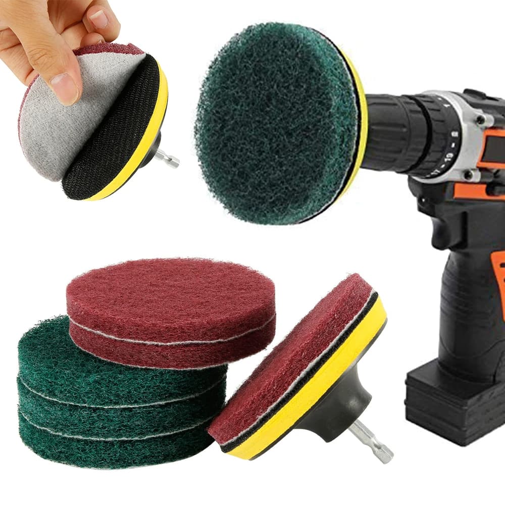 8 pezzi 4 pollici spazzola per trapano elettrico scrub pad malta trapani elettrici scrubber spazzola per pulizia strumenti per la pulizia della vasca spazzola antipolvere per vasche auto