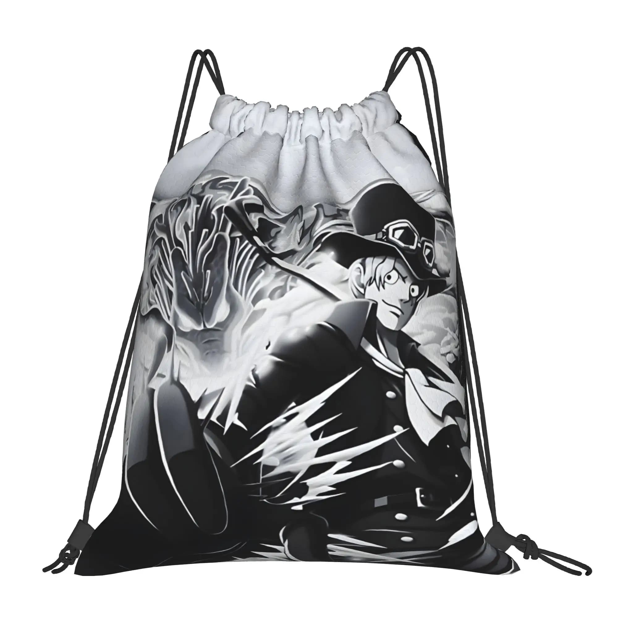 1 pezzo Sabo One Piece Kawaii Borse con coulisse per la scuola, per riporre scarpe e vestiti, multifunzione, portatile per adolescenti