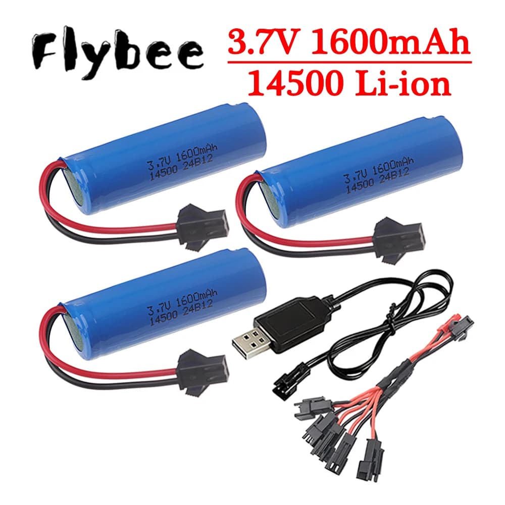 Batteria Lipo originale 3.7v 14500 1600mAh per JJRC C2 D828 RC parti di automobili SM-2P spina per RC Stunt Dump batteria per auto giocattoli accessori