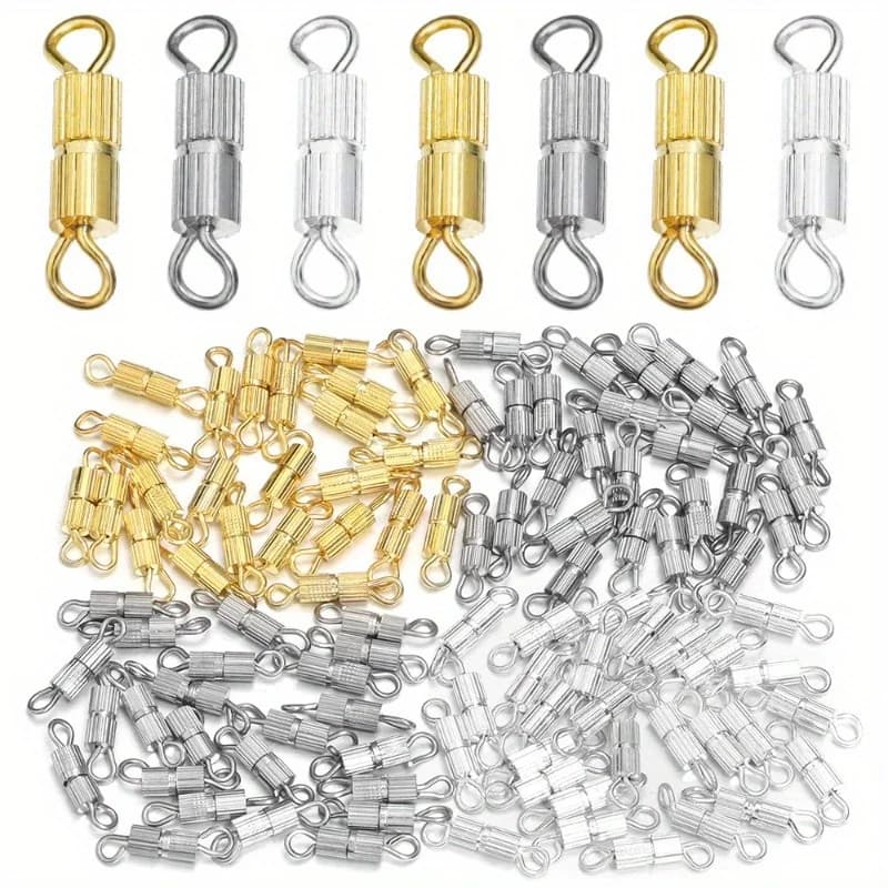 10 pezzi braccialetto a spirale collana chiusura a strisce connessione verticale fibbia a vite fibbia twist accessori gioielli fai da te