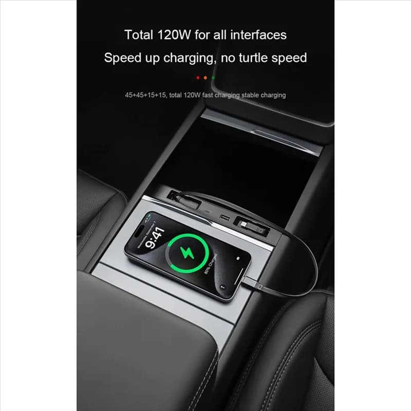 Caricatore rapido USB Shunt HUB per Tesla Model Y Juniper 2025 Docking station intelligente Modello 3 Splitter affondato delle Highland
