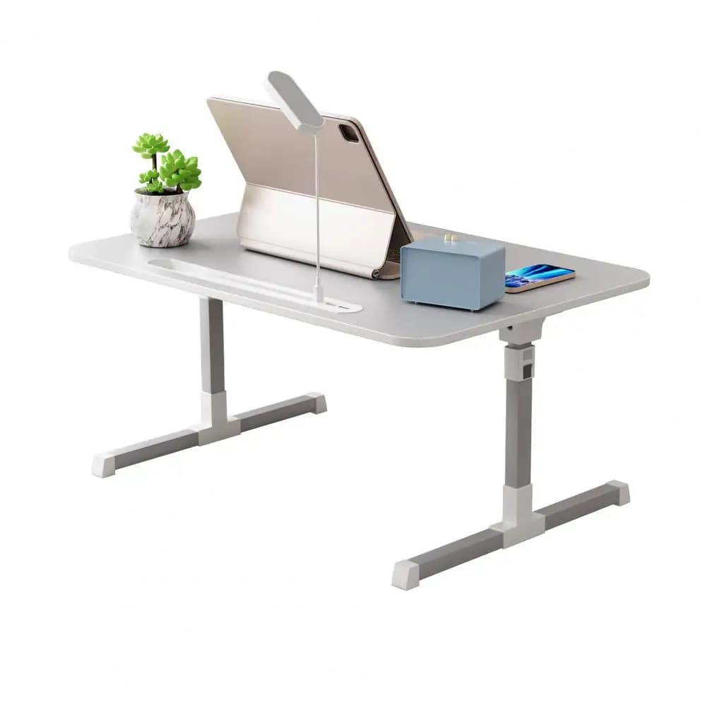 Laptop Bed Tray Adjustable Stand With LED Light USB Charging Portable Folding Table Desk For Sofa Couch
