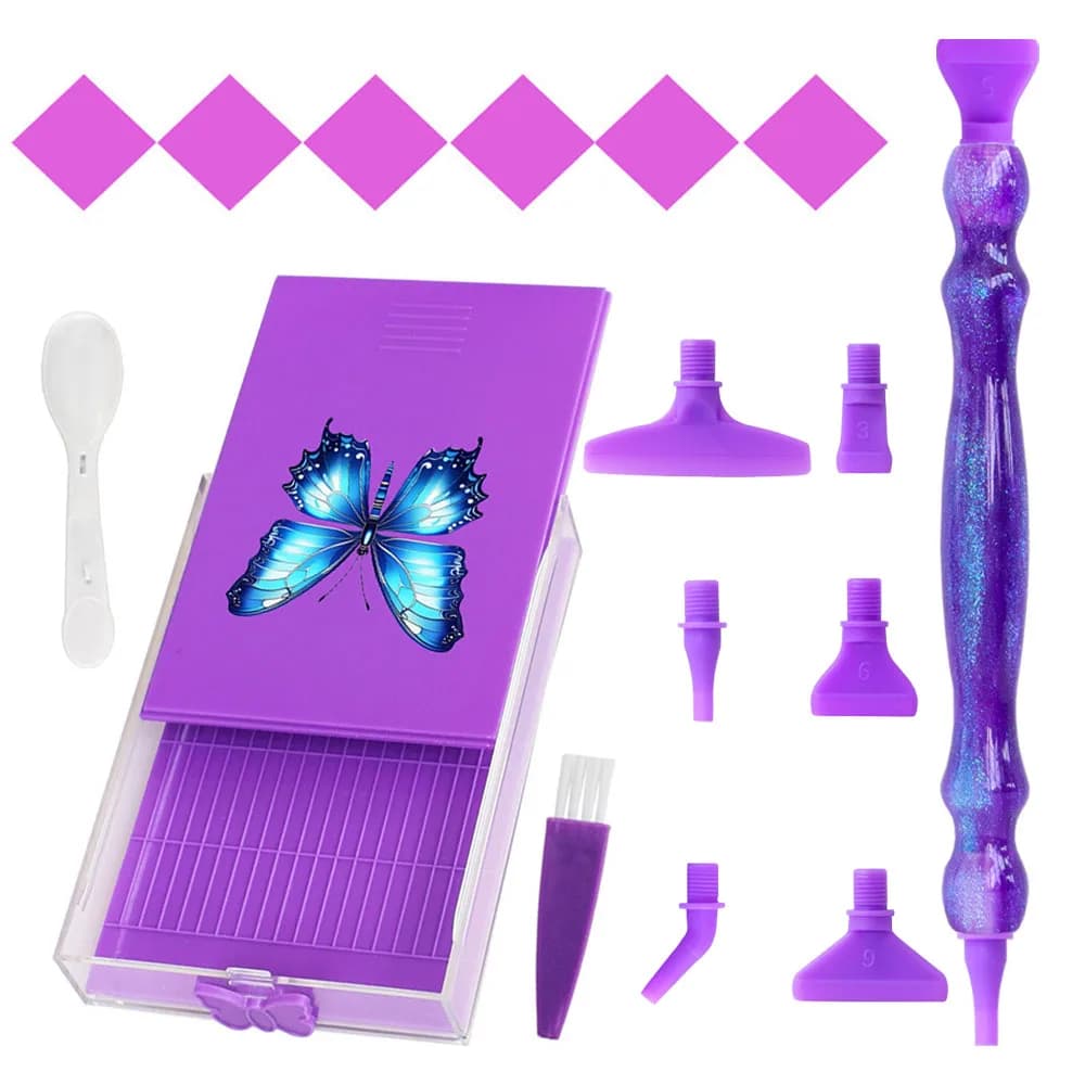 Diamond Painting Pen Set, Including a Diamond Disc and Threaded Resin Dotting Pens, Ideal for Experienced Diamond Artists.