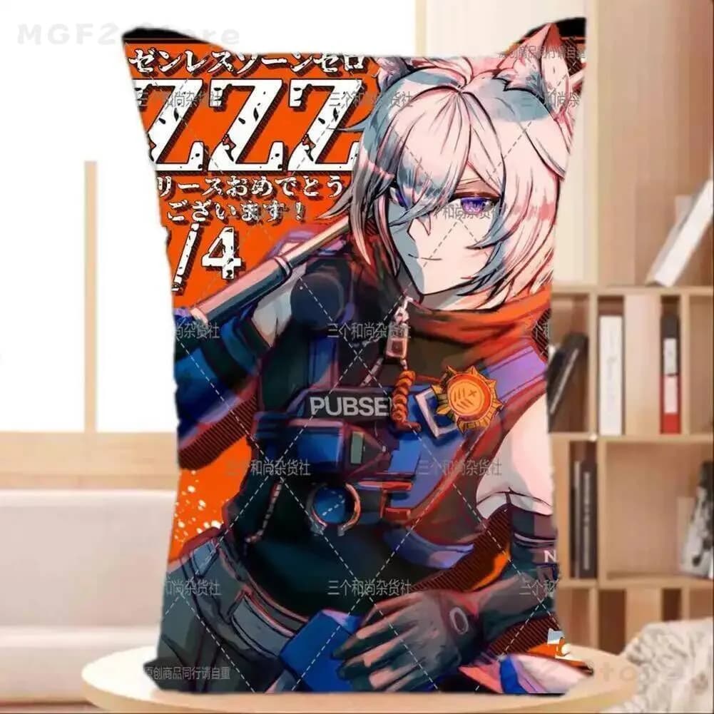 Nuovo Cuscino Peluche Rettangolare Anime Zenless Zone Zero Seth Lowell, Morbido Cuscino Decorativo per Divano, Regalo