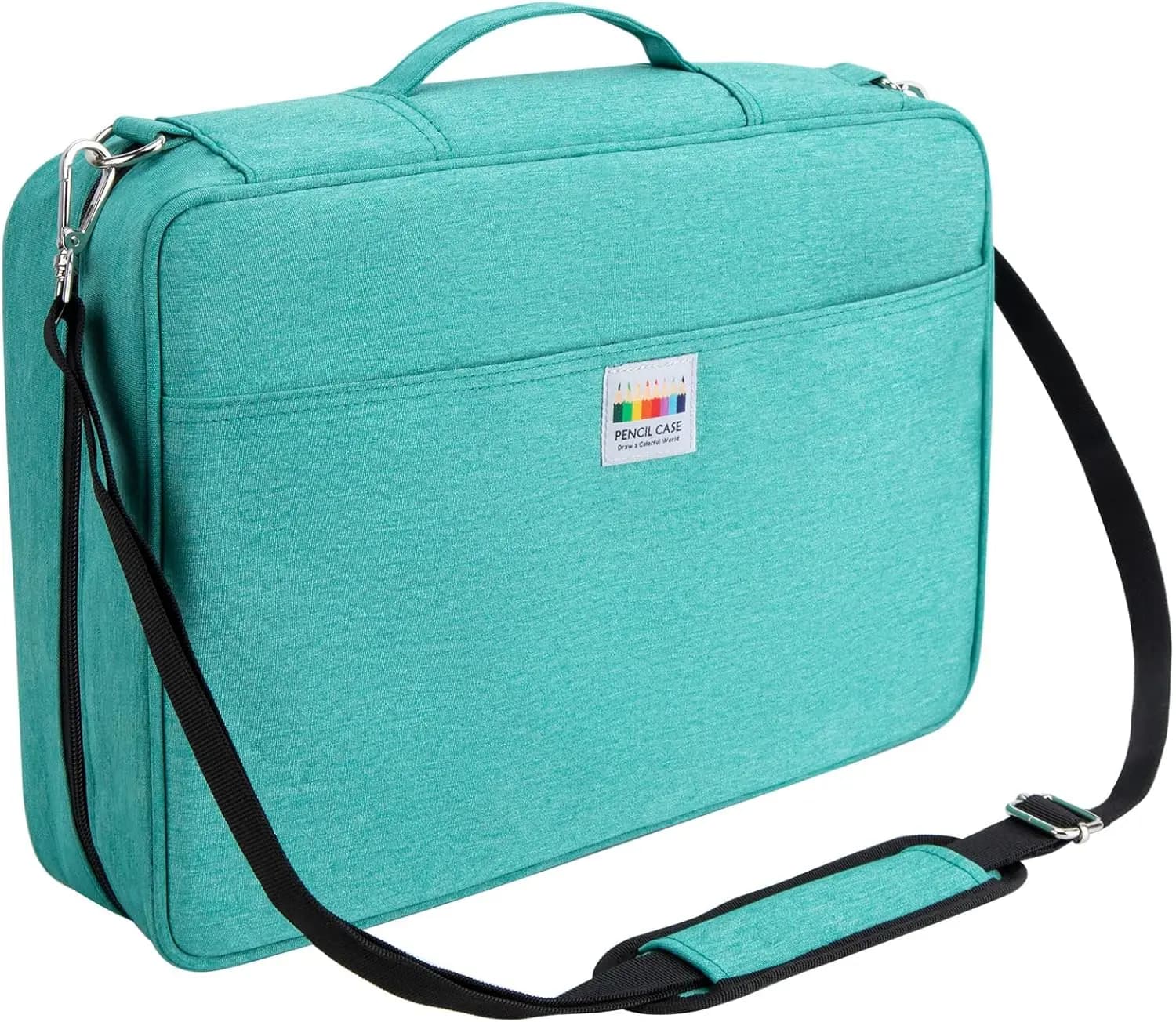 Organizer per matite da 480 scomparti con chiusura a zip e custodia avvolgibile, portaoggetti multistrato per matite colorate e penne gel (verde)