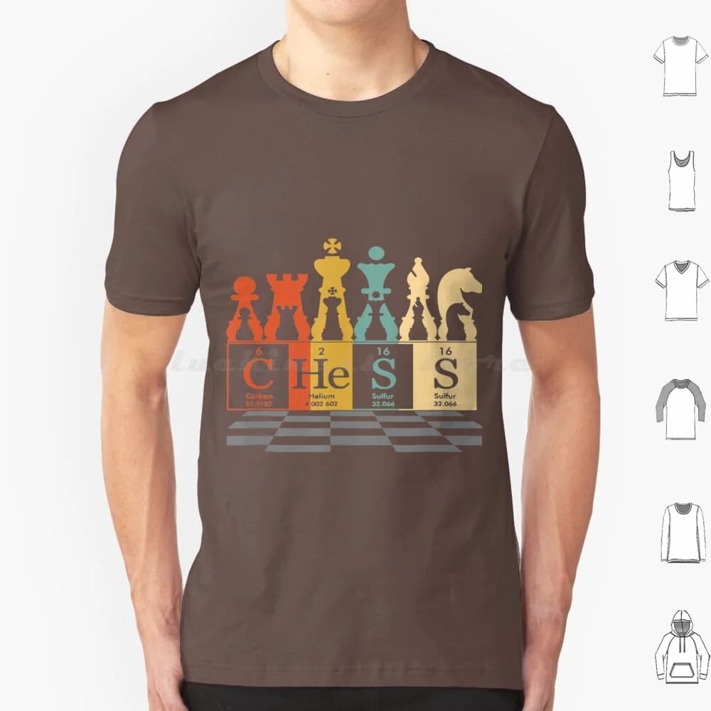 Chess Sets Periodic Table T Shirt 6xl Cotton Cool Tee Chess Sets Chess Chess Set King Queen Game Knight Chess Board Chess