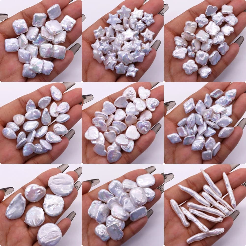 2 pezzi di perle naturali a forma di cuore, perle barocche d'acqua dolce, perline sfuse per la creazione di gioielli, accessori per orecchini, collane, braccialetti fai da te