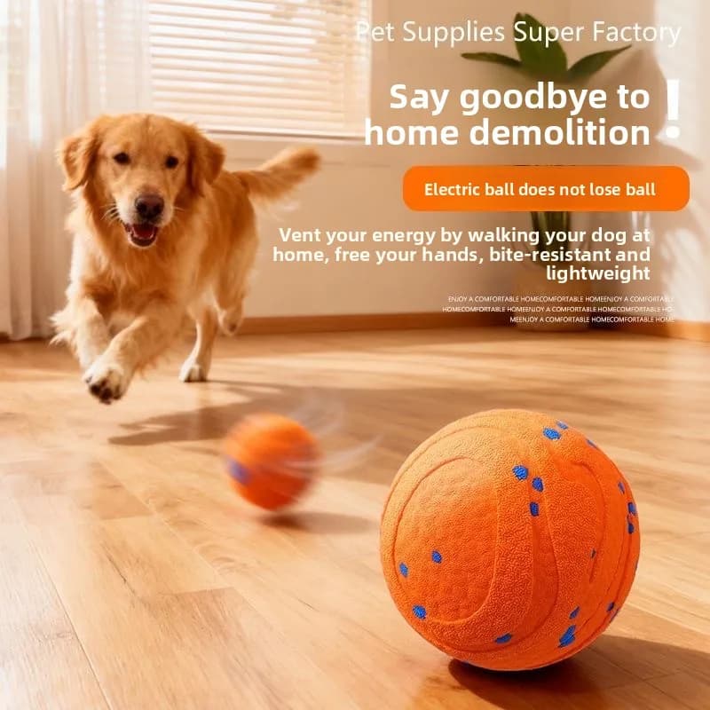 New automatic interactive toy with rechargeable intelligent electric rolling ball with fake tail for dog and cat training