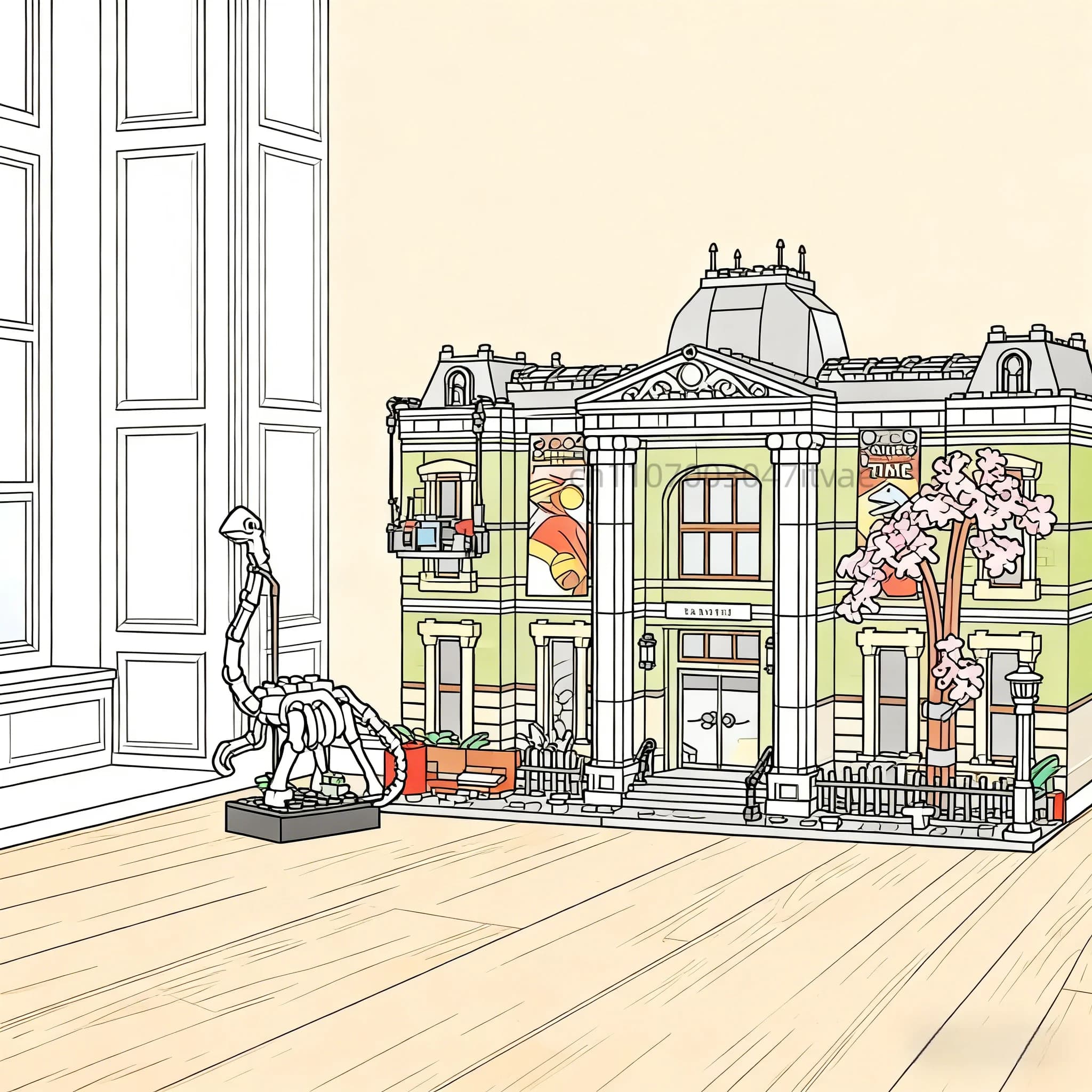 2025 Nuovo Museo della Storia impostato architettonico street view building block giocattolo Regali di Natale per bambini