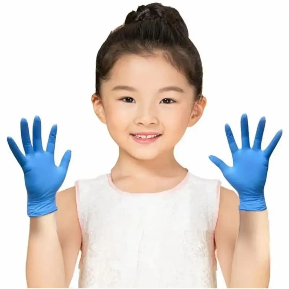 10 pezzi guanti monouso in Nitrile per bambini bambini senza polvere di lattice per la pulizia della casa artigianato pittura giardinaggio guanto da cucina