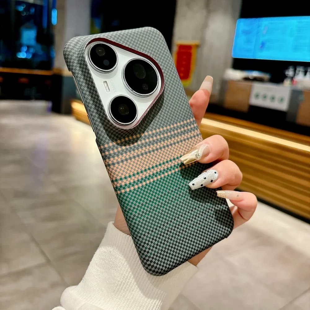 Original For Magsafe Carbon Fiber Texture Phone Case For HuaWei Pura 80 Mate 70 Pro Ultra Wireless Charge Matte Frameless Cover