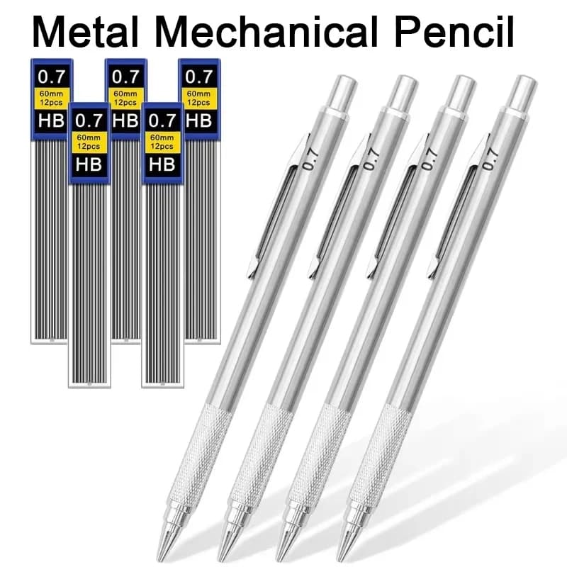 Metal Mechanical Pencil 0.3/0.5/0.7/0.9/1.3/2.0mm Replaceable Refills For Art Writing Drawing Pencil Office School Art Supplies