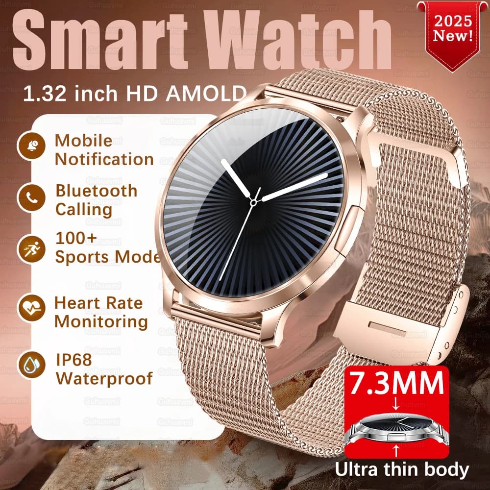 2025 NUOVA chiamata Bluetooth donna orologi intelligenti Lady sport braccialetto fitness impermeabile 7.3mm orologio intelligente ultra sottile per Android IOS