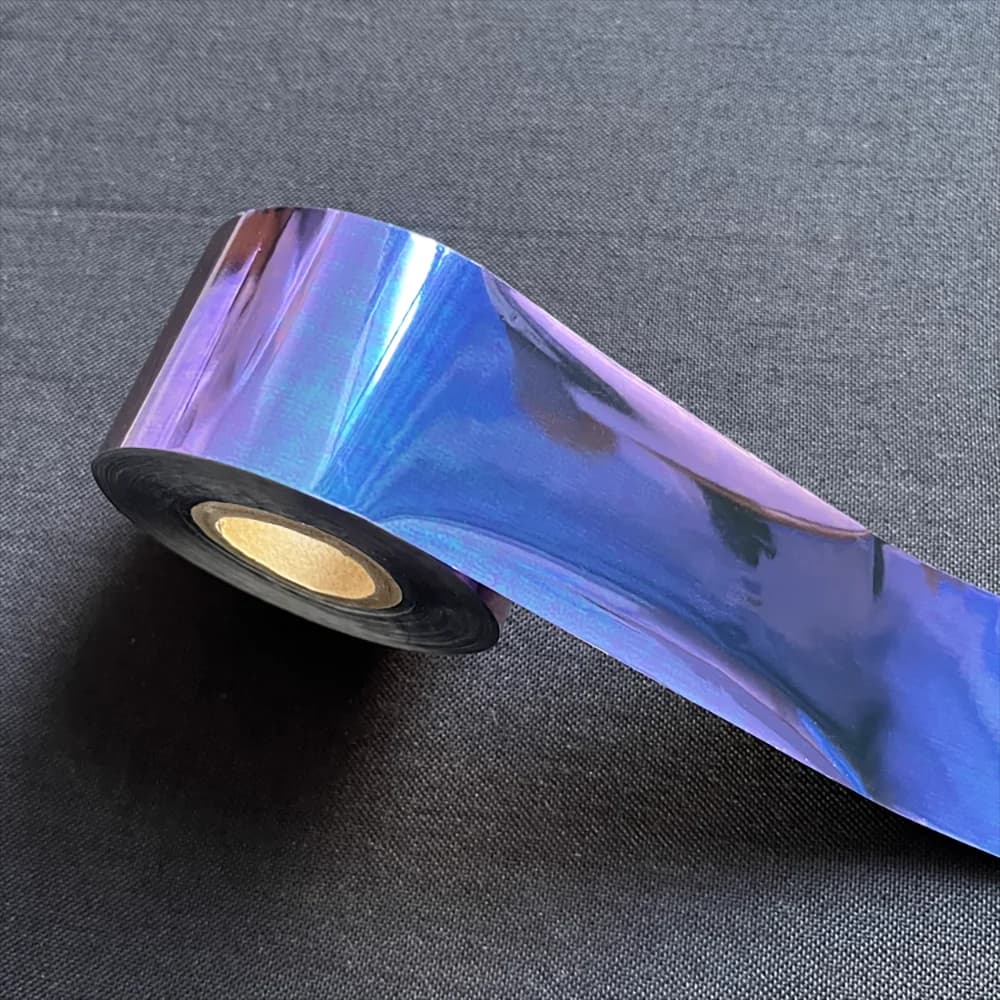 Pellicola per trasferimento di calore con cambio colore variabile ottico camaleonte a caldo da verde a blu viola per carta per esche artificiali da pesca
