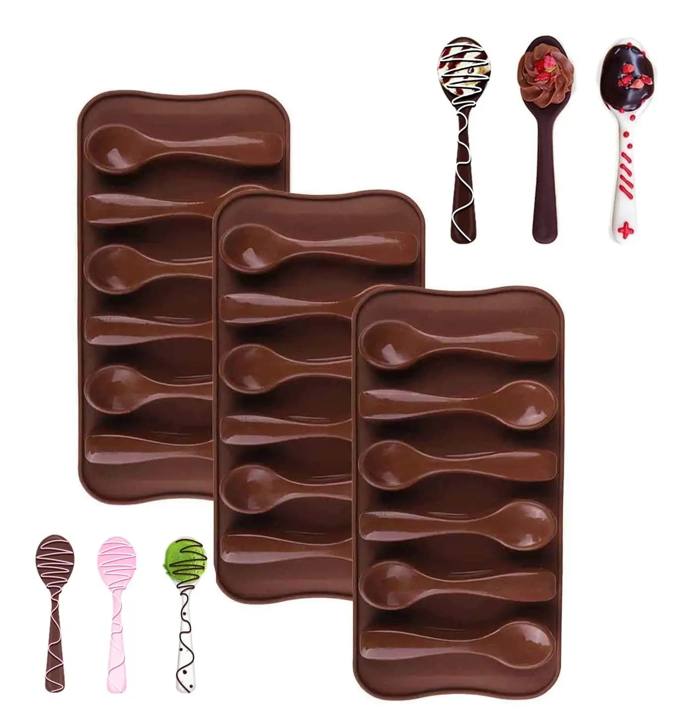 Stampi a forma di cucchiaio stampi gommosi per caramelle al cioccolato stampi in Silicone per gelatina di ghiaccio al cioccolato per uso alimentare stampi per Cupcake fatti in casa
