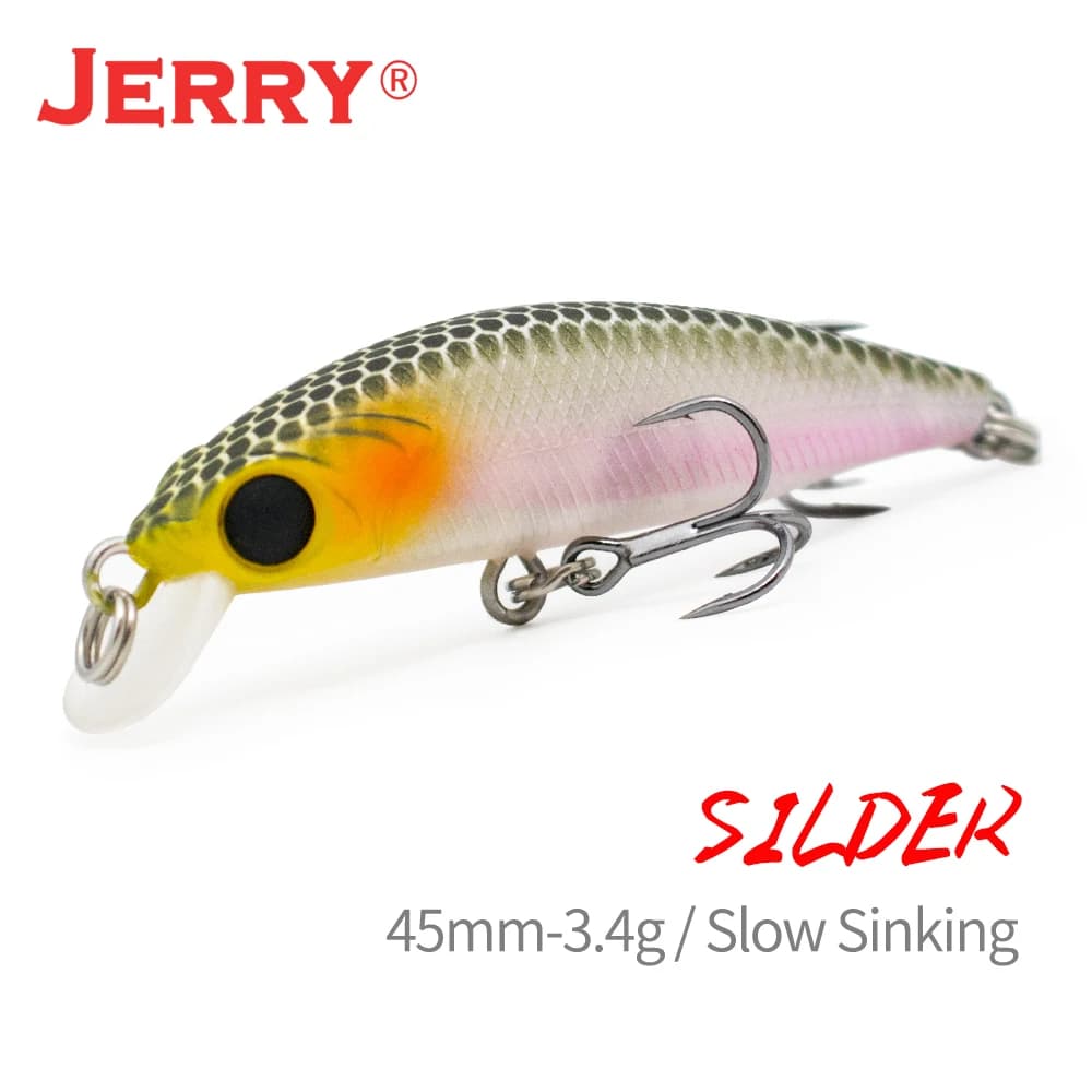 Jerry Silder Ultralight Spinning Fishing Lures Micro Minnow Lure Hard Bait Slow Sinking Jerkbait Crankbait Trota Bass Esche 45mm