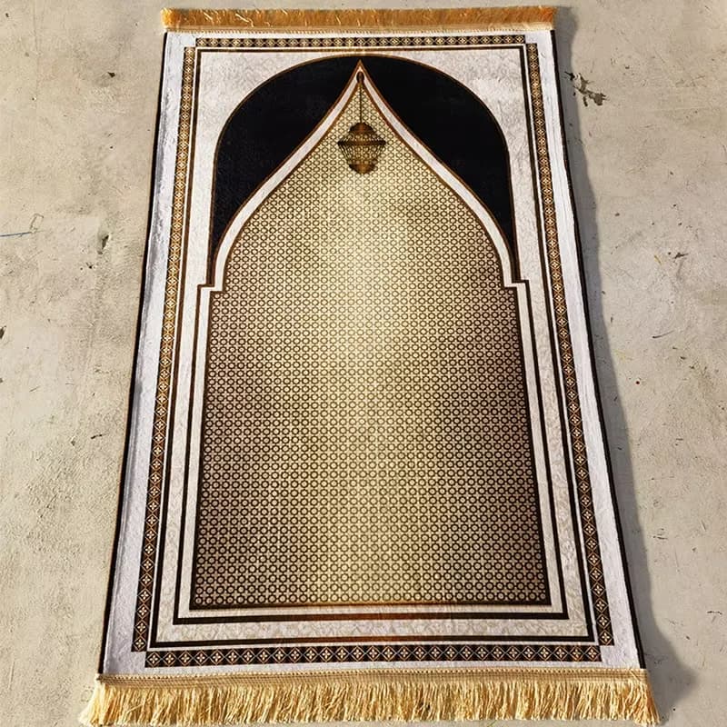 Tappetino da Preghiera VIKAMA con Design Geometrico Creativo, Tappeto Musulmano per Uomini e Donne, Regalo per Ramadan o Eid, Decorazione per la Casa