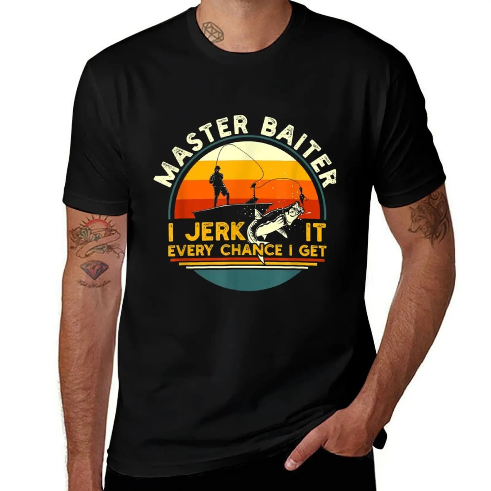 Master Baiter I’m Always Jerking My Rod For A Fishing Lovers T-Shirt Odor Resistant Short Sleeve Top T-Shirt