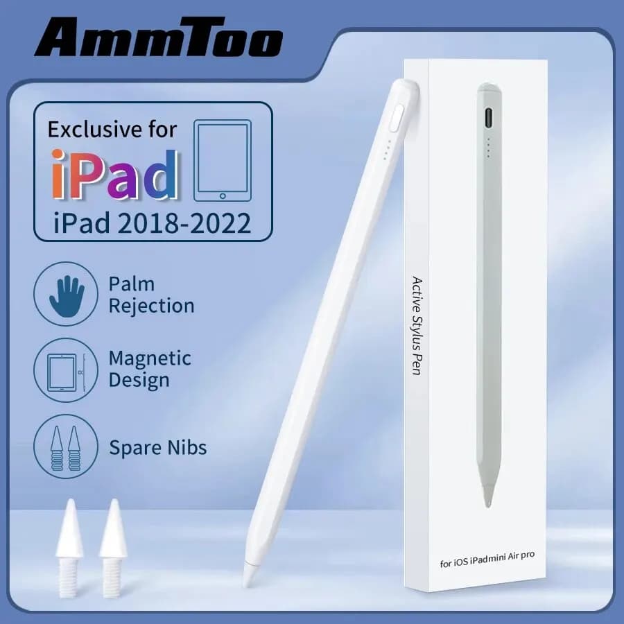 Penna stilo per Apple Pencil con indicatori Led Palm Rejection Touch Pencil per 2022 2021 2020 2019 2018 iPad 30Min Fast Charge
