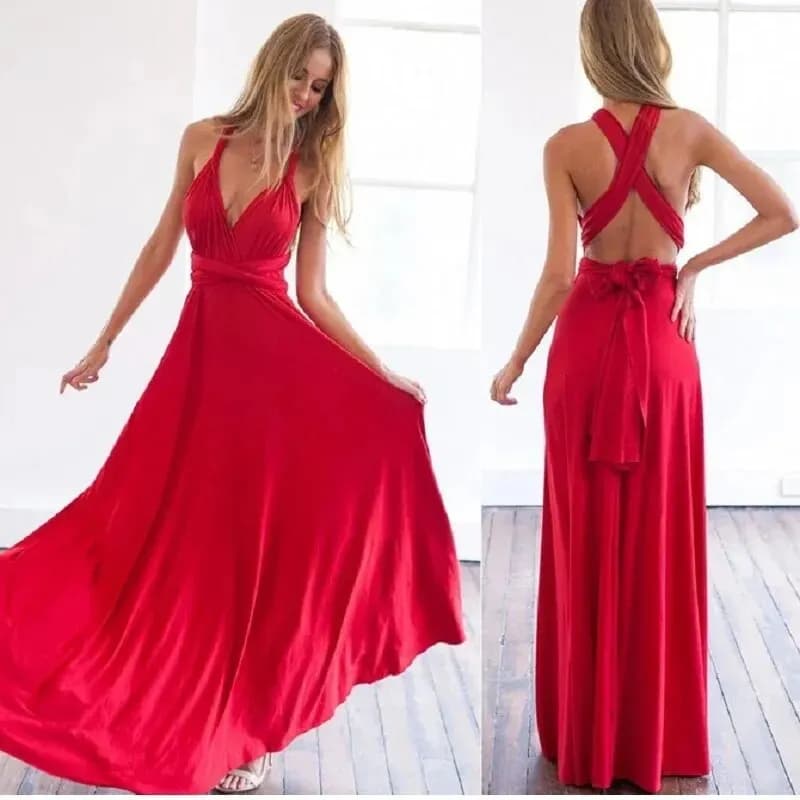 Sexy Women Multiway Wrap Convertible Boho Maxi Club Red Dress fasciatura abito lungo Party damigelle d'onore Infinity Robe Longue Femme