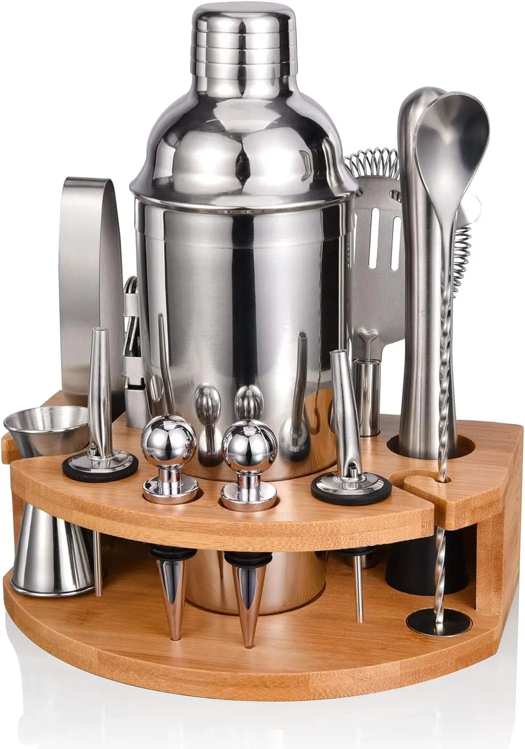 Kit Bar Mixology con supporto completo da 12 pezzi Cocktail Shaker Bar Set per ispirato Drink Mixing Experience accessori per barman