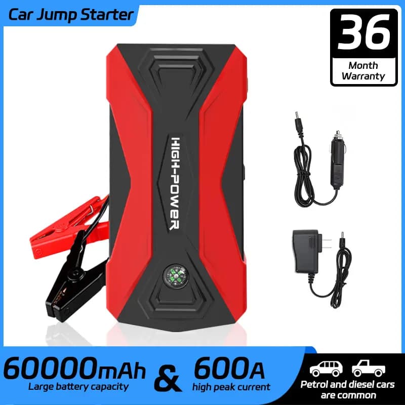 60000mAh Auto Jump Starter 600A Dispositivo di Avviamento Accumulatori E Caricabatterie Di Potere Portatile Batteria Avviamento Lanciatore Per Auto Booster Articoli