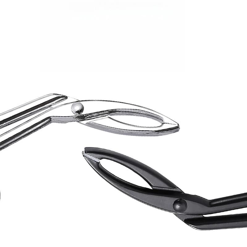Pinze per sopracciglia a gomito in acciaio inossidabile Clip per forbici Pinzette Estrattore per peli professionali a punta dritta Sopracciglio Spiumatura Trucco