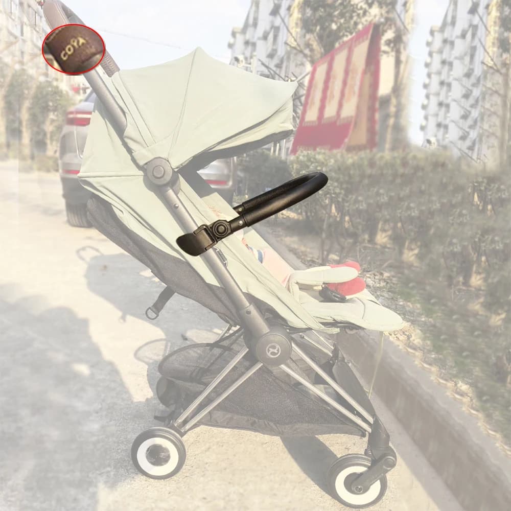 Barra paraurti per passeggino per bracciolo per passeggino Cybex Coya con copertura in pelle Multi angolo regolabile pieghevole Personalizza accessori per bambini